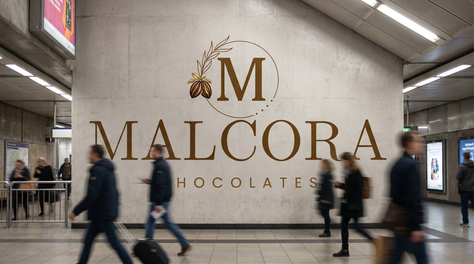 Malcora Chocolates brand wall