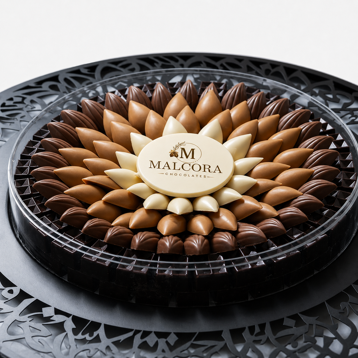 Branded Malcora corporate chocolate platter